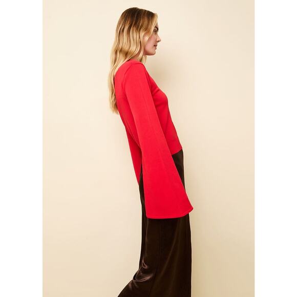 Solid & Striped Babetta Bell Sleeve Sweater Apple Red - M - Picture 3 of 7